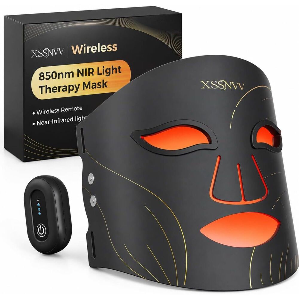 Wireless LED Facial Skincare Mask 4 Modes 272 LEDs Black